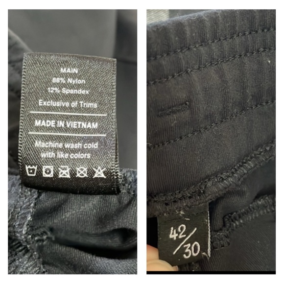 Public Rec Daymaker Pants Sweatpants 42 x 30 Zip Pockets Pull On Black Stretch - Picture 10 of 16